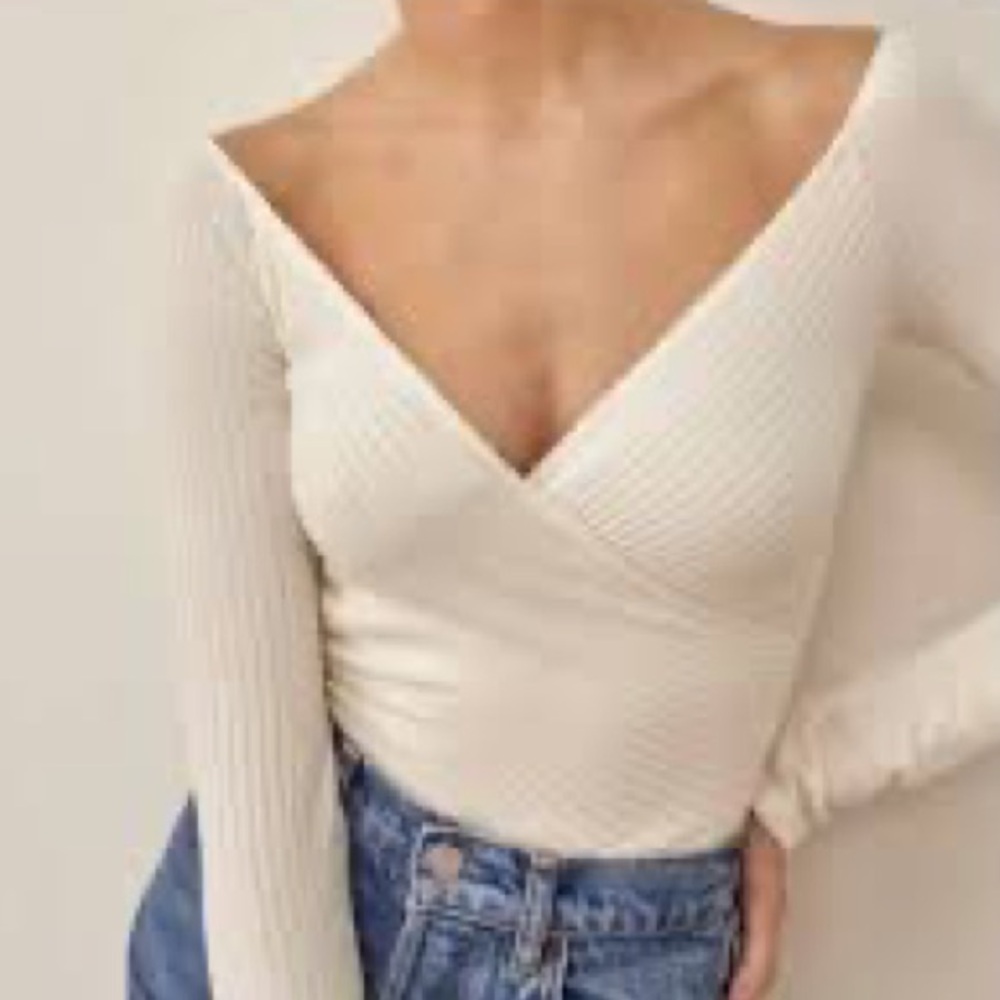 Reformation Minnie Knit Top - White